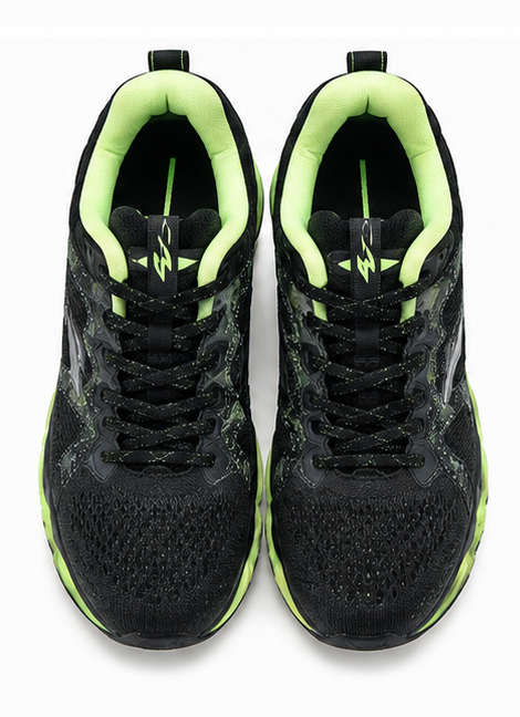 Black & Neon Green Running Sneakers