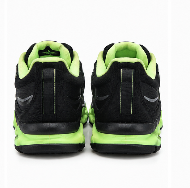 Black & Neon Green Running Sneakers
