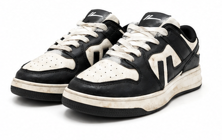Black &amp; White Retro Court Sneakers (33)