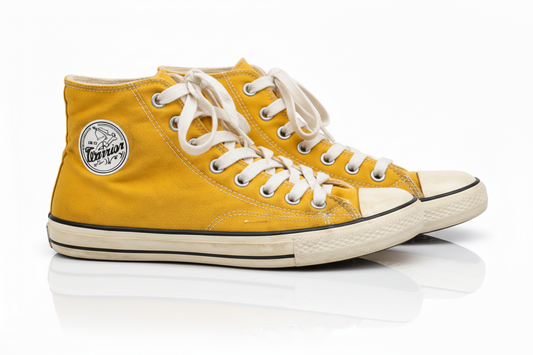 Classic Yellow High-Top Canvas Sneakers