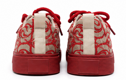 Red Pattern Casual Sneakers (2)
