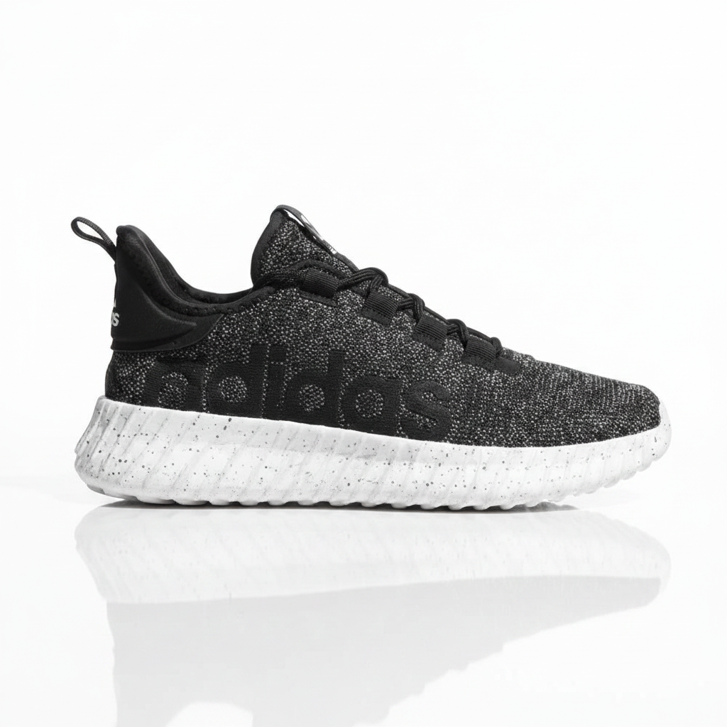 Black & White Textured Casual Sneakers