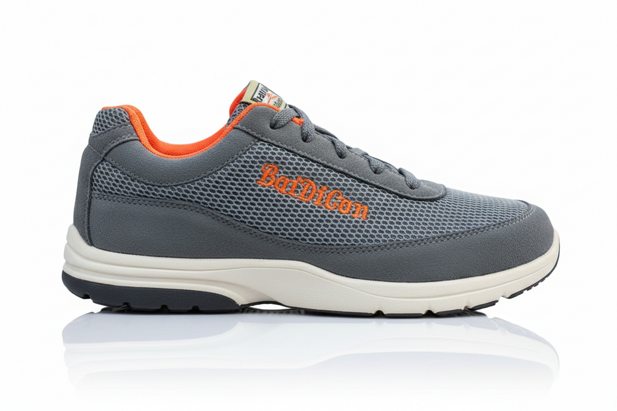 Grey & Red Sport Running Sneakers (6)
