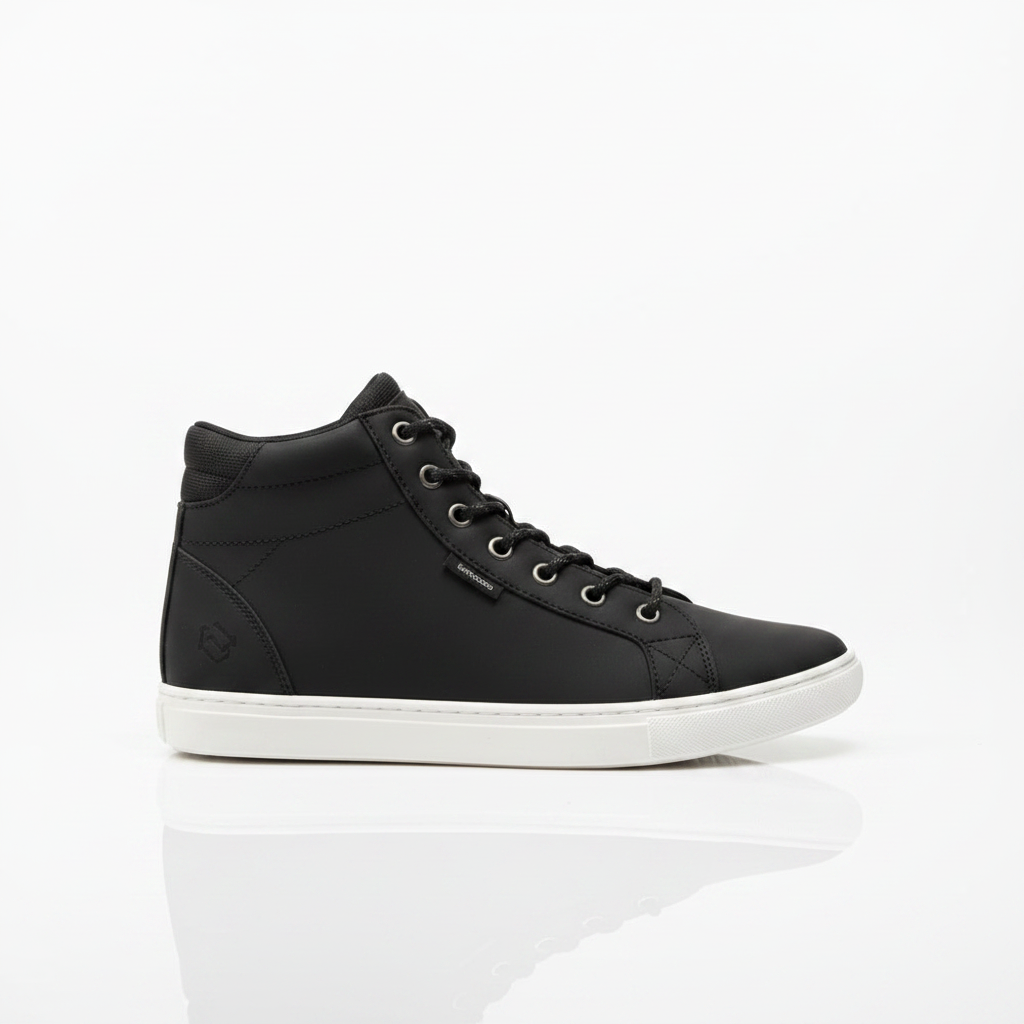Classic Black High-Top Casual Sneakers