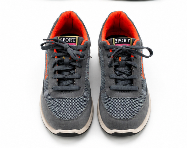 Grey & Red Sport Running Sneakers (6)