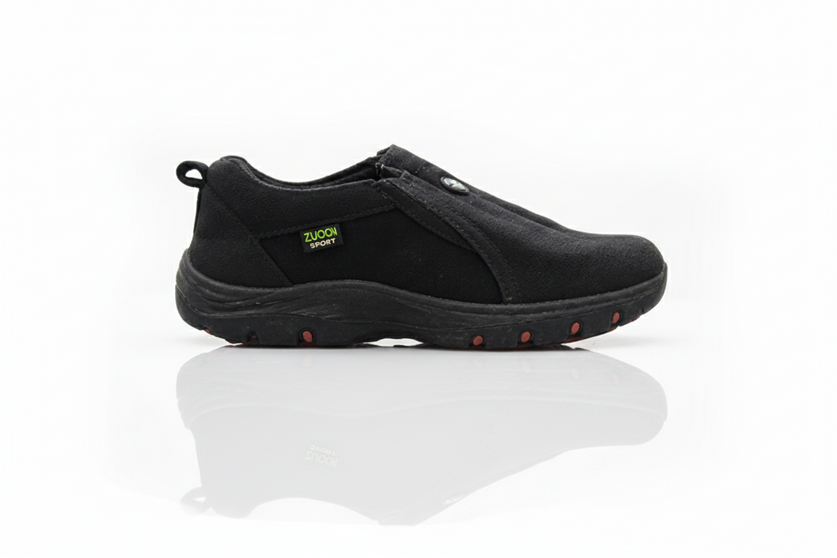 Zuoon Sport All-Black Lightweight Slip-On Walking Shoes