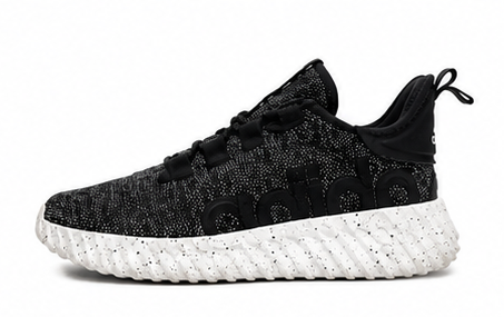 Black & White Textured Casual Sneakers