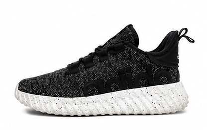 Black & White Textured Casual Sneakers