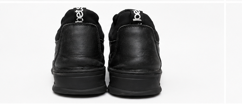 Black Leather Low-Top Sneakers