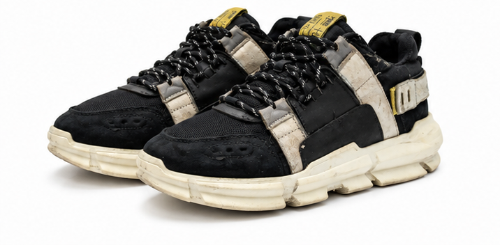 Black & Beige Chunky Sneakers (36)