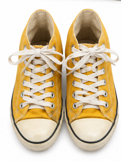 Classic Yellow High-Top Canvas Sneakers