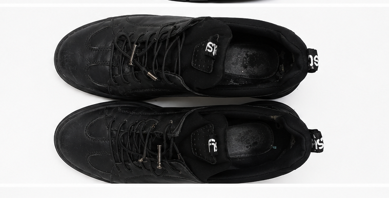 Black Leather Low-Top Sneakers