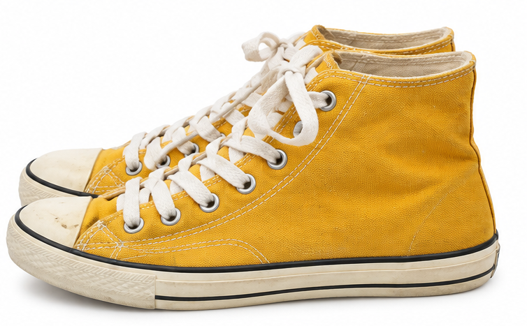 Classic Yellow High-Top Canvas Sneakers