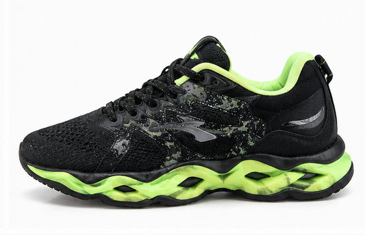 Black & Neon Green Running Sneakers