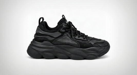 Men's all-black chunky platform sneakers