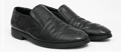 classic **men's black leather slip-on loafer 26