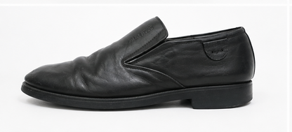 classic **men's black leather slip-on loafer 26