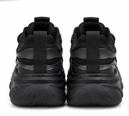 Men's all-black chunky platform sneakers