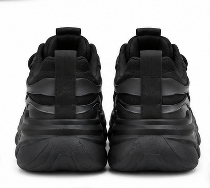 Men's all-black chunky platform sneakers