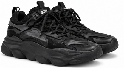 Men's all-black chunky platform sneakers
